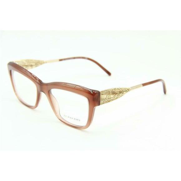 🔸New Burberry B 2211-F 3173 Brown & Gold Ribbon Eyeglasses 53mm with Case - Picture 1 of 2